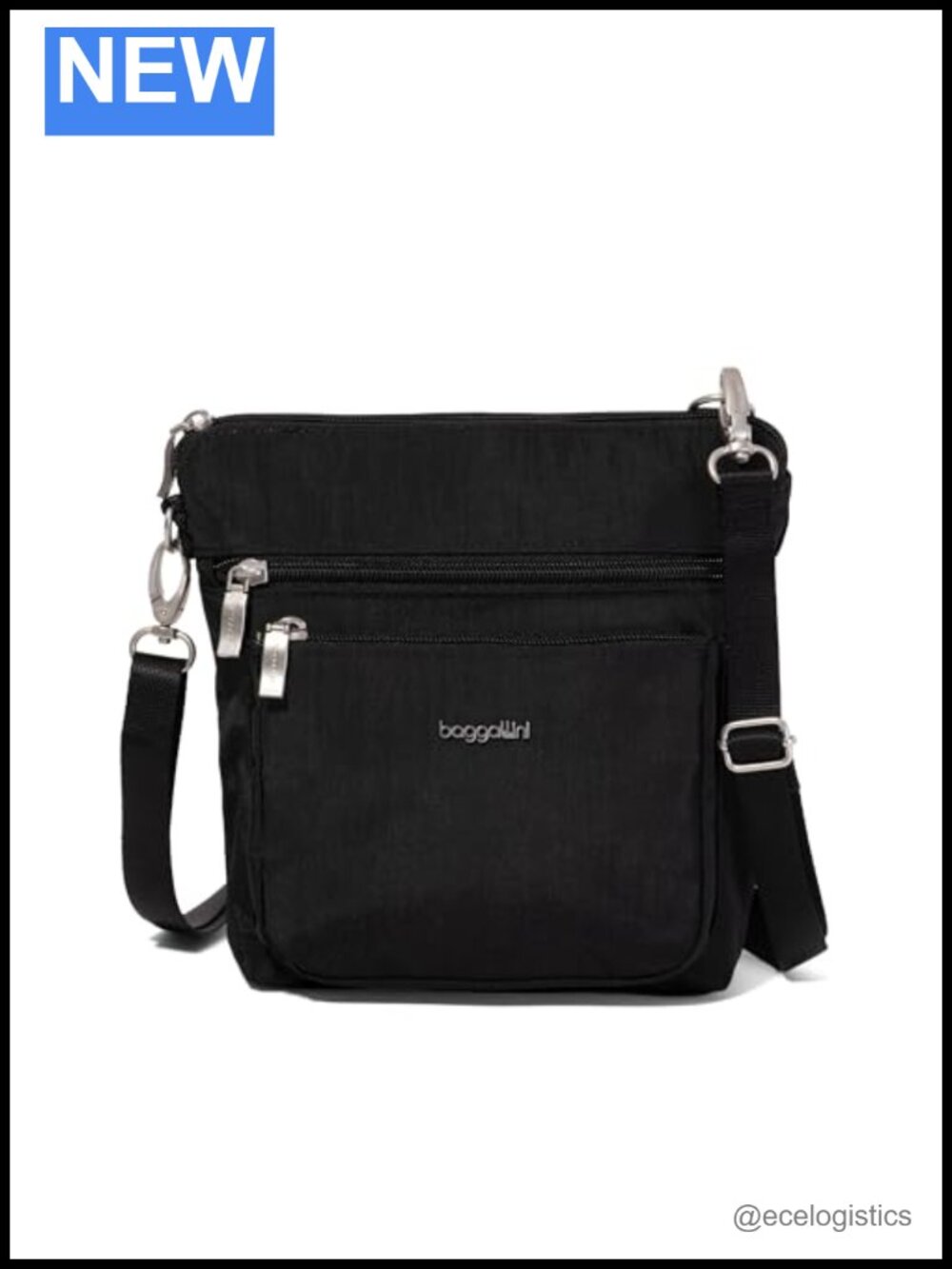 Nylon Crossbody Bag with EMF & RFID Blocking, Adjustable Strap, 6 Pockets